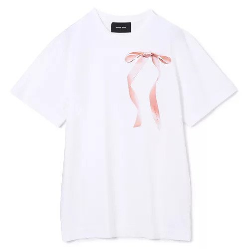 【シモーン ロシャ/SIMONE ROCHA】のRIBBON BOW TAIL PRINT T-SHIRT 人気、トレンドファッション・服の通販 founy(ファニー) 　ファッション　Fashion　レディースファッション　Fashion for Women　トップス・カットソー　Cut & Sew Tops　シャツ・ブラウス・オフィスカジュアル　Elegant Blouses & Button-Ups　ロングTシャツ・Tシャツ　Longline T-Shirts & Tees　2025年　2025　2025-2026秋冬・A/W　Autumn/Winter 2025–26 AW25–26　インナー　Innerwear　ビッグ　Big, Oversized　プリント　Print, Printed Pattern　リボン　Ribbon, Bow　ロング　Long, Long-Length　エレガント 上品　Elegant　半袖　Short Sleeve, Half Sleeve　洗える　Machine Washable　 other-1|ID: prp329100004598378 ipo3291000000034365104