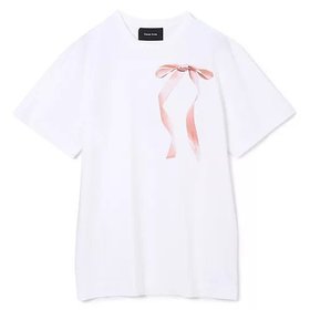 【シモーン ロシャ/SIMONE ROCHA】のRIBBON BOW TAIL PRINT T-SHIRT 人気、トレンドファッション・服の通販 founy(ファニー) ファッション Fashion レディースファッション Fashion for Women トップス・カットソー Cut & Sew Tops シャツ・ブラウス・オフィスカジュアル Elegant Blouses & Button-Ups ロングTシャツ・Tシャツ Longline T-Shirts & Tees 2025年 2025 2025-2026秋冬・A/W Autumn/Winter 2025–26 AW25–26 インナー Innerwear ビッグ Big, Oversized プリント Print, Printed Pattern リボン Ribbon, Bow ロング Long, Long-Length エレガント 上品 Elegant 半袖 Short Sleeve, Half Sleeve 洗える Machine Washable |ID:prp329100004598378