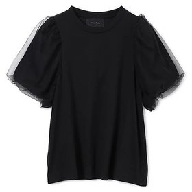 【シモーン ロシャ/SIMONE ROCHA】 TULLE OVERLAY PUFF SLEEVE T-SHIRT人気、トレンドファッション・服の通販 founy(ファニー) ファッション Fashion レディースファッション Fashion for Women トップス・カットソー Cut & Sew Tops シャツ・ブラウス・オフィスカジュアル Elegant Blouses & Button-Ups ロングTシャツ・Tシャツ Longline T-Shirts & Tees 2025年 2025 2025-2026秋冬・A/W Autumn/Winter 2025–26 AW25–26 チュール Tulip, Tulip Motif 半袖 Short Sleeve, Half Sleeve 洗える Machine Washable |ID:prp329100004598379