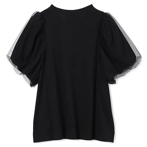 【シモーン ロシャ/SIMONE ROCHA】のTULLE OVERLAY PUFF SLEEVE T-SHIRT 人気、トレンドファッション・服の通販 founy(ファニー) 　ファッション　Fashion　レディースファッション　Ladies' Fashion Online　トップス・カットソー　Tops/Tshirt　シャツ/ブラウス　Shirts/Blouses　ロング / Tシャツ　T-Shirts　2025年　2025　2025-2026秋冬・A/W　Aw/Autumn/Winter/Fw/Fall/2025-2026　チュール　Tulle　半袖　Short Sleeve　洗える　Washable　other-2|ID: prp329100004598379 ipo3291000000032685096