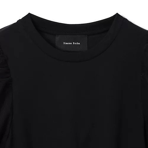 【シモーン ロシャ/SIMONE ROCHA】のTULLE OVERLAY PUFF SLEEVE T-SHIRT 人気、トレンドファッション・服の通販 founy(ファニー) ファッション Fashion レディースファッション Fashion for Women トップス・カットソー Cut & Sew Tops シャツ・ブラウス・オフィスカジュアル Elegant Blouses & Button-Ups ロングTシャツ・Tシャツ Longline T-Shirts & Tees 2025年 2025 2025-2026秋冬・A/W Autumn/Winter 2025–26 AW25–26 チュール Tulip, Tulip Motif 半袖 Short Sleeve, Half Sleeve 洗える Machine Washable other-3|ID: prp329100004598379 ipo3291000000034365116