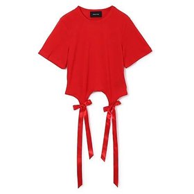 【シモーン ロシャ/SIMONE ROCHA】のEASY SHORT SLEEVE T-SHIRT W/ BOW TAILS 人気、トレンドファッション・服の通販 founy(ファニー) ファッション Fashion レディースファッション Fashion for Women トップス・カットソー Cut & Sew Tops シャツ・ブラウス・オフィスカジュアル Elegant Blouses & Button-Ups ロングTシャツ・Tシャツ Longline T-Shirts & Tees 2025年 2025 2025-2026秋冬・A/W Autumn/Winter 2025–26 AW25–26 ギャザー Gathered, Ruffled クロップド Cropped, Short Length サテン Satin, Glossy Fabric セットアップ Set-Up, Coordinated Outfit チュール Tulip, Tulip Motif フィット Fit, Slim Fit リボン Ribbon, Bow 洗える Machine Washable |ID:prp329100004598380