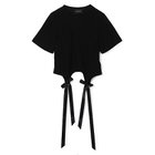 【シモーン ロシャ/SIMONE ROCHA】のEASY SHORT SLEEVE T-SHIRT W/ BOW TAILS 人気、トレンドファッション・服の通販 founy(ファニー) ファッション Fashion レディースファッション Fashion for Women トップス・カットソー Cut & Sew Tops シャツ・ブラウス・オフィスカジュアル Elegant Blouses & Button-Ups ロングTシャツ・Tシャツ Longline T-Shirts & Tees 2025年 2025 2025-2026秋冬・A/W Autumn/Winter 2025–26 AW25–26 ギャザー Gathered, Ruffled クロップド Cropped, Short Length サテン Satin, Glossy Fabric セットアップ Set-Up, Coordinated Outfit チュール Tulip, Tulip Motif フィット Fit, Slim Fit リボン Ribbon, Bow 洗える Machine Washable thumbnail BLACK|ID: prp329100004598380 ipo3291000000034365120