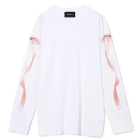 【シモーン ロシャ/SIMONE ROCHA】のRIBBON BOW TAIL PRINT LONG SLEEVE T-SHIRT 人気、トレンドファッション・服の通販 founy(ファニー) ファッション Fashion レディースファッション Fashion for Women トップス・カットソー Cut & Sew Tops シャツ・ブラウス・オフィスカジュアル Elegant Blouses & Button-Ups ロングTシャツ・Tシャツ Longline T-Shirts & Tees 2025年 2025 2025-2026秋冬・A/W Autumn/Winter 2025–26 AW25–26 バランス Balance, Style Balance プリント Print, Printed Pattern ボックス Boxy, Box Shape リボン Ribbon, Bow ロング Long, Long-Length 洗える Machine Washable |ID:prp329100004598384