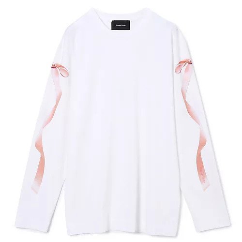 【シモーン ロシャ/SIMONE ROCHA】のRIBBON BOW TAIL PRINT LONG SLEEVE T-SHIRT インテリア・キッズ・メンズ・レディースファッション・服の通販 founy(ファニー) https://founy.com/ ファッション Fashion レディースファッション Fashion for Women トップス・カットソー Cut & Sew Tops シャツ・ブラウス・オフィスカジュアル Elegant Blouses & Button-Ups ロングTシャツ・Tシャツ Longline T-Shirts & Tees 2025年 2025 2025-2026秋冬・A/W Autumn/Winter 2025–26 AW25–26 バランス Balance, Style Balance プリント Print, Printed Pattern ボックス Boxy, Box Shape リボン Ribbon, Bow ロング Long, Long-Length 洗える Machine Washable |ID: prp329100004598384 ipo3291000000034941370