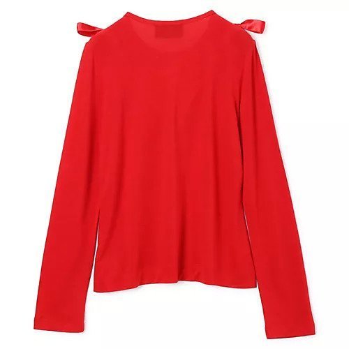【シモーン ロシャ/SIMONE ROCHA】のBOW RIBBON TAIL LONG SLEEVE T-SHIRT 人気、トレンドファッション・服の通販 founy(ファニー) 　ファッション　Fashion　レディースファッション　Fashion for Women　トップス・カットソー　Cut & Sew Tops　シャツ・ブラウス・オフィスカジュアル　Elegant Blouses & Button-Ups　ロングTシャツ・Tシャツ　Longline T-Shirts & Tees　2025年　2025　2025-2026秋冬・A/W　Autumn/Winter 2025–26 AW25–26　サテン　Satin, Glossy Fabric　スリーブ　Sleeve, Long Sleeve / Short Sleeve　ラウンド　Round, Round Neck　リボン　Ribbon, Bow　ロング　Long, Long-Length　洗える　Machine Washable　other-2|ID: prp329100004598386 ipo3291000000034365207
