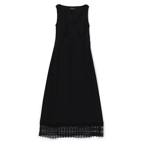 【その他のブランド/Other】のSCOOP NECK SLIP DRESS W/ TRIM インテリア・キッズ・メンズ・レディースファッション・服の通販 founy(ファニー) 　ファッション　Fashion　レディースファッション　Ladies' Fashion Online　ワンピース　Dress　ドレス　Party Dresses　2025年　2025　2025-2026秋冬・A/W　Aw/Autumn/Winter/Fw/Fall/2025-2026　ギャザー　Gather　シルク　Silk　ドレス　Dress　フラワー　Flower　モチーフ　Motif　レース　Race　BLACK|ID: prp329100004598398 ipo3291000000032685189