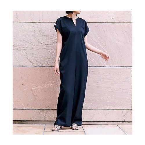 【イーバイエクラ/E by eclat】の【選べる着丈】キーネック4WAYオールインワン 人気、トレンドファッション・服の通販 founy(ファニー) 　ファッション　Fashion　レディースファッション　Ladies' Fashion Online　ワンピース　Dress　オールインワン ワンピース　All In One Dress　ツイル　Twill　フィット　Fit　ロールアップ　Roll Up　洗える　Washable　other-2|ID: prp329100004598402 ipo3291000000032685212