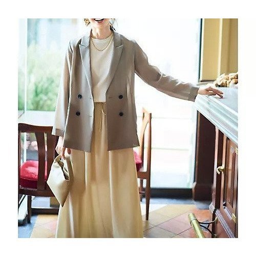 【エムセブンデイズ/M7days】のダブルブレストシアージャケット 人気、トレンドファッション・服の通販 founy(ファニー) 　ファッション　Fashion　レディースファッション　Ladies' Fashion Online　アウター　Coat Outerwear　ジャケット　Jackets　シアー　Sheer　ジャケット　Jacket　ダブル　Double　ビジネス 仕事 通勤　Business　定番　Standard　洗える　Washable　軽量　Lightweight　other-2|ID: prp329100004598417 ipo3291000000032685279