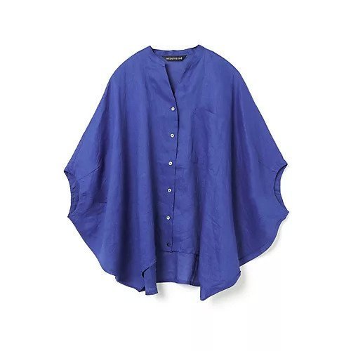 【ミズイロ インド/mizuiro ind】のリネンスタンドカラーコクーンシャツ インテリア・キッズ・メンズ・レディースファッション・服の通販 founy(ファニー) 　ファッション　Fashion　レディースファッション　Ladies' Fashion Online　トップス・カットソー　Cut & Sew Tops　シャツ/ブラウス　Elegant Blouses & Button-Ups　スタンド　Stand　フロント　Front　ポケット　Pocket　リネン　Linen　人気　Popularity　定番　Standard　ブルー|ID: prp329100004599311 ipo3291000000032694189