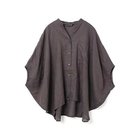 【ミズイロ インド/mizuiro ind】のリネンスタンドカラーコクーンシャツ チャコールグレー|ID: prp329100004599311 ipo3291000000032694190