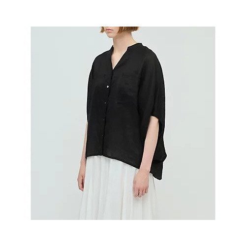 【ミズイロ インド/mizuiro ind】のリネンスタンドカラーコクーンシャツ 人気、トレンドファッション・服の通販 founy(ファニー) 　ファッション　Fashion　レディースファッション　Ladies' Fashion Online　トップス・カットソー　Cut & Sew Tops　シャツ/ブラウス　Elegant Blouses & Button-Ups　スタンド　Stand　フロント　Front　ポケット　Pocket　リネン　Linen　人気　Popularity　定番　Standard　other-2|ID: prp329100004599311 ipo3291000000032694192