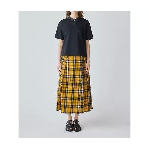 【ミディウミ/MidiUmi】のチェックラップスカート インテリア・キッズ・メンズ・レディースファッション・服の通販 founy(ファニー) 　ファッション　Fashion　レディースファッション　Fashion for Women　スカート　Skirts　シンプル　Simple, Minimal　チェック　Check, Plaid, Tartan　フレア　Flare, Flared　プリーツ　Pleats, Pleated　ラップ　Wrap, Wrap Design　リネン　Linen, Linen Fabric　人気　Popular, Best Seller　夏　Summer　イエロー|ID: prp329100004599319 ipo3291000000032694265