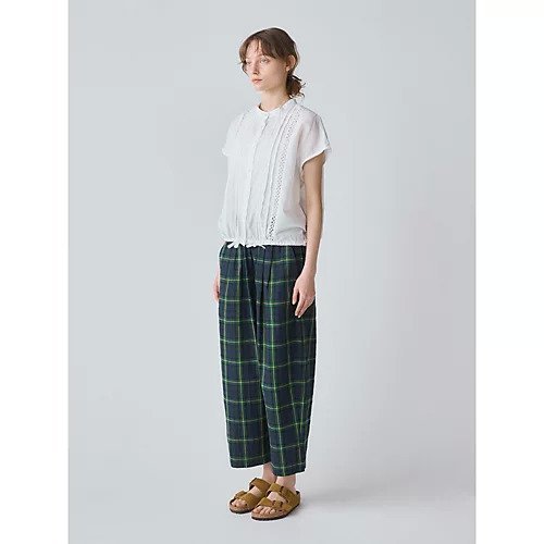 【ミディウミ/MidiUmi】のワイドイージーパンツチェック 人気、トレンドファッション・服の通販 founy(ファニー) 　ファッション　Fashion　レディースファッション　Ladies' Fashion Online　パンツ　Pants　おすすめ　Recommend　アンクル　Uncle　サンダル　Sandals　シンプル　Simple　チェック　Check　リネン　Linen　夏　Summer　other-2|ID: prp329100004599321 ipo3291000000032694287