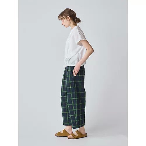 【ミディウミ/MidiUmi】のワイドイージーパンツチェック 人気、トレンドファッション・服の通販 founy(ファニー) 　ファッション　Fashion　レディースファッション　Ladies' Fashion Online　パンツ　Pants　おすすめ　Recommend　アンクル　Uncle　サンダル　Sandals　シンプル　Simple　チェック　Check　リネン　Linen　夏　Summer　other-3|ID: prp329100004599321 ipo3291000000032694289