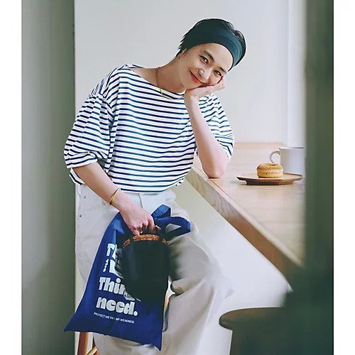 【トゥエルブクローゼット/12closet】の【洗える】5分袖ボリュームトップス 人気、トレンドファッション・服の通販 founy(ファニー) 　ファッション　Fashion　レディースファッション　Fashion for Women　トップス・カットソー　Cut & Sew Tops　洗える　Machine Washable　コンシャス　Conscious, Bodycon　シンプル　Simple, Minimal　スリット　Slit, Slit Detail　バランス　Balance, Style Balance　フェイス　Face, Facial Design　ボックス　Boxy, Box Shape　ボーダー　Border, Stripe　無地　Plain, Solid Color　夏　Summer　エレガント 上品　Elegant　other-2|ID: prp329100004600381 ipo3291000000032703348