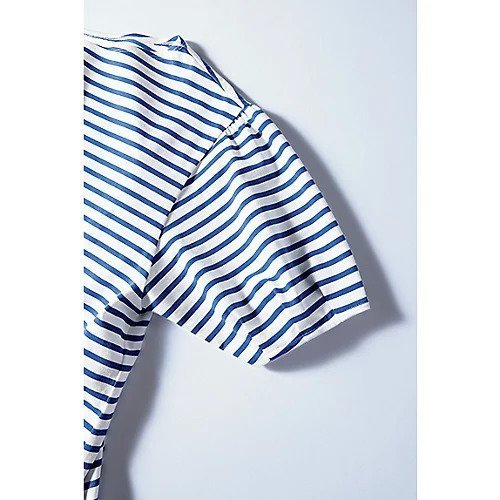 【トゥエルブクローゼット/12closet】の【洗える】5分袖ボリュームトップス 人気、トレンドファッション・服の通販 founy(ファニー) 　ファッション　Fashion　レディースファッション　Fashion for Women　トップス・カットソー　Cut & Sew Tops　洗える　Machine Washable　コンシャス　Conscious, Bodycon　シンプル　Simple, Minimal　スリット　Slit, Slit Detail　バランス　Balance, Style Balance　フェイス　Face, Facial Design　ボックス　Boxy, Box Shape　ボーダー　Border, Stripe　無地　Plain, Solid Color　夏　Summer　エレガント 上品　Elegant　other-2|ID: prp329100004600381 ipo3291000000034092510