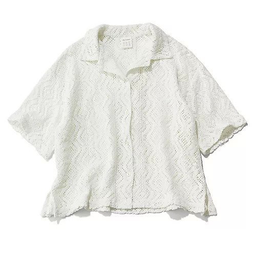 【トゥエルブクローゼット/12closet】の【洗える】ヴィンテージ調五分袖レースシャツ インテリア・キッズ・メンズ・レディースファッション・服の通販 founy(ファニー) 　ファッション　Fashion　レディースファッション　Fashion for Women　トップス・カットソー　Cut & Sew Tops　シャツ・ブラウス・オフィスカジュアル　Elegant Blouses & Button-Ups　ヴィンテージ　Vintage Style　洗える　Machine Washable　カーディガン　Cardigan, Knitwear　キャミ　Camisole, Cami Top　クロップド　Cropped, Short Length　ショート　Short, Short Length　タンク　Tank Top, Sleeveless Top　バランス　Balance, Style Balance　ベーシック　Basic, Essential　ボックス　Boxy, Box Shape　ループ　Loop, Loop Knit　レース　Lace, Lace Fabric　夏　Summer　ホワイト|ID: prp329100004600385 ipo3291000000032703372