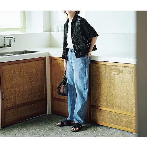 【トゥエルブクローゼット/12closet】の【洗える】ヴィンテージ調五分袖レースシャツ 人気、トレンドファッション・服の通販 founy(ファニー) 　ファッション　Fashion　レディースファッション　Fashion for Women　トップス・カットソー　Cut & Sew Tops　シャツ・ブラウス・オフィスカジュアル　Elegant Blouses & Button-Ups　ヴィンテージ　Vintage Style　洗える　Machine Washable　カーディガン　Cardigan, Knitwear　キャミ　Camisole, Cami Top　クロップド　Cropped, Short Length　ショート　Short, Short Length　タンク　Tank Top, Sleeveless Top　バランス　Balance, Style Balance　ベーシック　Basic, Essential　ボックス　Boxy, Box Shape　ループ　Loop, Loop Knit　レース　Lace, Lace Fabric　夏　Summer　other-2|ID: prp329100004600385 ipo3291000000032703374