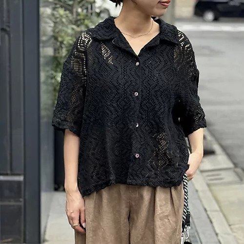 【トゥエルブクローゼット/12closet】の【洗える】ヴィンテージ調五分袖レースシャツ 人気、トレンドファッション・服の通販 founy(ファニー) 　ファッション　Fashion　レディースファッション　Fashion for Women　トップス・カットソー　Cut & Sew Tops　シャツ・ブラウス・オフィスカジュアル　Elegant Blouses & Button-Ups　ヴィンテージ　Vintage Style　洗える　Machine Washable　カーディガン　Cardigan, Knitwear　キャミ　Camisole, Cami Top　クロップド　Cropped, Short Length　ショート　Short, Short Length　タンク　Tank Top, Sleeveless Top　バランス　Balance, Style Balance　ベーシック　Basic, Essential　ボックス　Boxy, Box Shape　ループ　Loop, Loop Knit　レース　Lace, Lace Fabric　夏　Summer　other-2|ID: prp329100004600385 ipo3291000000034092512