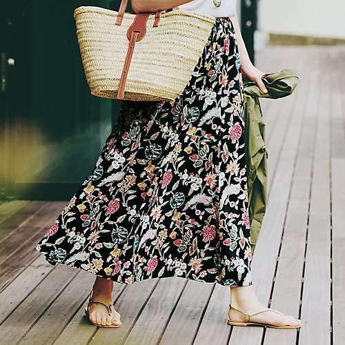 【トゥエルブクローゼット/12closet】の【洗える】美シルエットインドコットン プリントスカート 人気、トレンドファッション・服の通販 founy(ファニー) 　ファッション　Fashion　レディースファッション　Fashion for Women　スカート　Skirts　インド　Indian Textile　コンパクト　Compact, Small Size　ドローコード　Drawcord, Drawstring Cord　バランス　Balance, Style Balance　フレア　Flare, Flared　プリント　Print, Printed Pattern　マーメイド　Mermaid, Fishtail Silhouette　洗える　Machine Washable　other-2|ID: prp329100004600395 ipo3291000000032703449