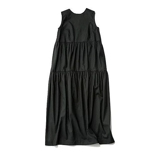 【トゥエルブクローゼット/12closet】の【洗える】シャンブレーティアード ワンピース インテリア・キッズ・メンズ・レディースファッション・服の通販 founy(ファニー) 　ファッション　Fashion　レディースファッション　Fashion for Women　ワンピース　Dresses　シャンブレー　Chambray, Denim-Like Fabric　ティアードワンピース　Tiered Dress, Flared Dress　ノースリーブ　Sleeveless, No-Sleeve　洗える　Machine Washable　ブラック|ID: prp329100004600404 ipo3291000000032703505
