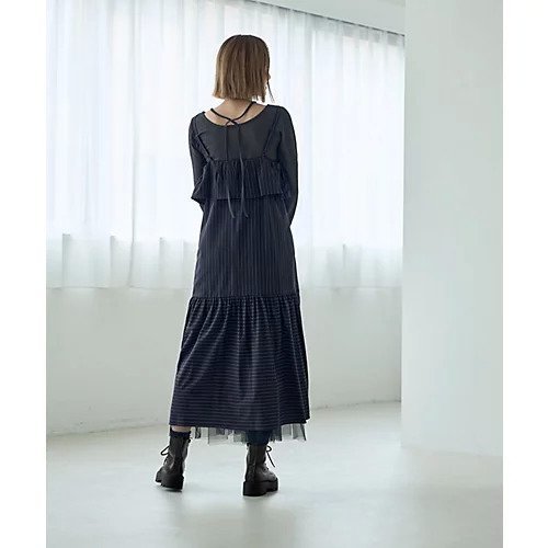 【スタイルデリ/STYLE DELI】のピンストライプ柄キャミ型ジャンパースカート 人気、トレンドファッション・服の通販 founy(ファニー) 　ファッション　Fashion　レディースファッション　Fashion for Women　スカート　Skirts　インナー　Innerwear　キャミ　Camisole, Cami Top　キャミソール　Camisole, Spaghetti Strap Top　切替　Switching, Contrast Panel　ストライプ　Stripe, Striped Pattern　ストレッチ　Stretch, Stretchy Fabric　スーツ　Suit, Formalwear　ノースリーブ　Sleeveless, No-Sleeve　長袖　Long Sleeve, Full Sleeve　バランス　Balance, Style Balance　フリル　Frill, Ruffle　ポケット　Pocket, Pocket Detail　ラップ　Wrap, Wrap Design　夏　Summer　other-3|ID: prp329100004600406 ipo3291000000032703524