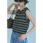 【マージュール/marjour】のSLUB BORDER KNIT TANKTOP 人気、トレンドファッション・服の通販 founy(ファニー) ファッション Fashion レディースファッション Fashion for Women トップス・カットソー Cut & Sew Tops ニット Knit Tops & Sweaters インナー Innerwear サマー Summer, Summer Style ストレッチ Stretch, Stretchy Fabric タンク Tank Top, Sleeveless Top ノースリーブ Sleeveless, No-Sleeve ボーダー Border, Stripe ポケット Pocket, Pocket Detail 夏 Summer thumbnail BLACK|ID: prp329100004601492 ipo3291000000032715909