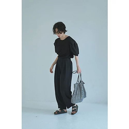 【マージュール/marjour】のSWITCHING LANTERN SLEEVE TEE 人気、トレンドファッション・服の通販 founy(ファニー) 　ファッション　Fashion　レディースファッション　Fashion for Women　トップス・カットソー　Cut & Sew Tops　ストレッチ　Stretch, Stretchy Fabric　バランス　Balance, Style Balance　ポケット　Pocket, Pocket Detail　リラックス　Relax, Relaxed Fit　夏　Summer　other-2|ID: prp329100004601493 ipo3291000000036041591