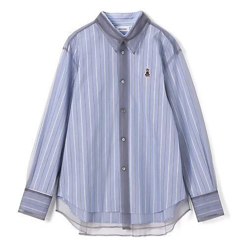 【チカ キサダ/CHIKA KISADA】のチュールシャツ インテリア・キッズ・メンズ・レディースファッション・服の通販 founy(ファニー) https://founy.com/ ファッション Fashion レディースファッション Fashion for Women トップス・カットソー Cut & Sew Tops シャツ・ブラウス・オフィスカジュアル Elegant Blouses & Button-Ups 2025年 2025 2025-2026秋冬・A/W Autumn/Winter 2025–26 AW25–26 ストライプ Stripe, Striped Pattern チュール Tulip, Tulip Motif パッチ Patch, Appliqué 今季 This Season, Current Season 猫 Cat, Kitty |ID: prp329100004601494 ipo3291000000032715959