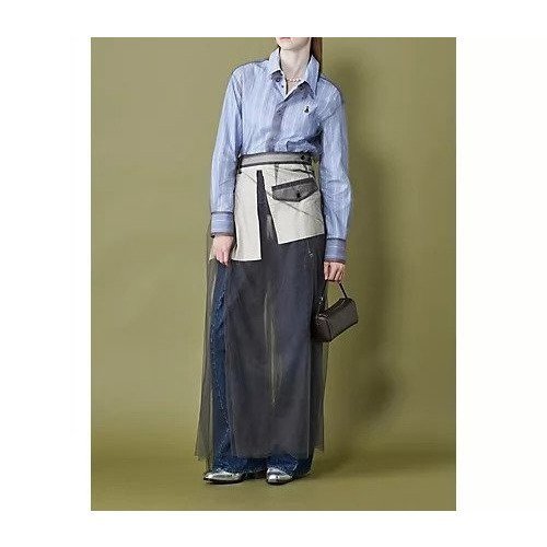 【チカ キサダ/CHIKA KISADA】のチュールシャツ 人気、トレンドファッション・服の通販 founy(ファニー) 　ファッション　Fashion　レディースファッション　Fashion for Women　トップス・カットソー　Cut & Sew Tops　シャツ・ブラウス・オフィスカジュアル　Elegant Blouses & Button-Ups　2025年　2025　2025-2026秋冬・A/W　Autumn/Winter 2025–26 AW25–26　ストライプ　Stripe, Striped Pattern　チュール　Tulip, Tulip Motif　パッチ　Patch, Appliqué　今季　This Season, Current Season　猫　Cat, Kitty　other-2|ID: prp329100004601494 ipo3291000000032715962