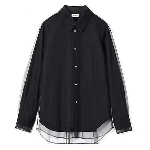 【チカ キサダ/CHIKA KISADA】のチュールシャツ インテリア・キッズ・メンズ・レディースファッション・服の通販 founy(ファニー) 　ファッション　Fashion　レディースファッション　Fashion for Women　トップス・カットソー　Cut & Sew Tops　シャツ・ブラウス・オフィスカジュアル　Elegant Blouses & Button-Ups　2025年　2025　2025-2026秋冬・A/W　Autumn/Winter 2025–26 AW25–26　シンプル　Simple, Minimal　モダン　Modern, Contemporary　Black|ID: prp329100004601496 ipo3291000000032715973