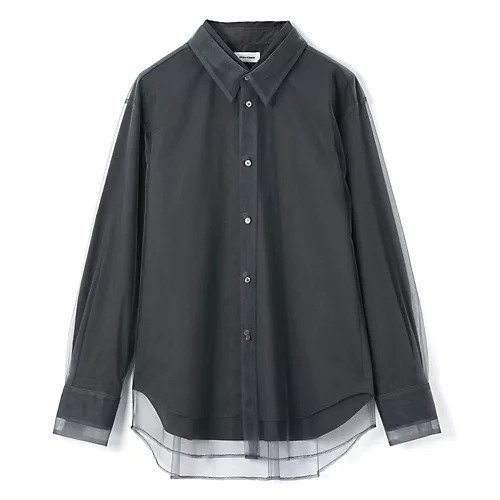 【チカ キサダ/CHIKA KISADA】のチュールシャツ インテリア・キッズ・メンズ・レディースファッション・服の通販 founy(ファニー) 　ファッション　Fashion　レディースファッション　Fashion for Women　トップス・カットソー　Cut & Sew Tops　シャツ・ブラウス・オフィスカジュアル　Elegant Blouses & Button-Ups　2025年　2025　2025-2026秋冬・A/W　Autumn/Winter 2025–26 AW25–26　シンプル　Simple, Minimal　モダン　Modern, Contemporary　Gray|ID: prp329100004601496 ipo3291000000032715974