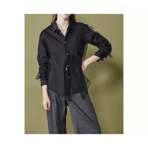【チカ キサダ/CHIKA KISADA】のチュールシャツ 人気、トレンドファッション・服の通販 founy(ファニー) 　ファッション　Fashion　レディースファッション　Fashion for Women　トップス・カットソー　Cut & Sew Tops　シャツ・ブラウス・オフィスカジュアル　Elegant Blouses & Button-Ups　2025年　2025　2025-2026秋冬・A/W　Autumn/Winter 2025–26 AW25–26　シンプル　Simple, Minimal　モダン　Modern, Contemporary　other-3|ID: prp329100004601496 ipo3291000000034114637