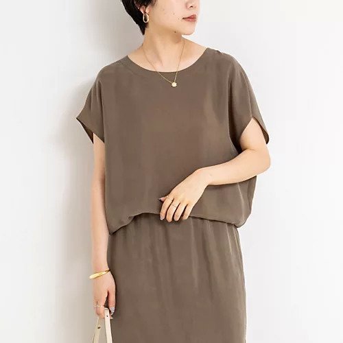 【ノーリーズ/NOLLEY'S】の《セットアップ対応》ウォッシャブルシルキーキュプラフレンチブラウス インテリア・キッズ・メンズ・レディースファッション・服の通販 founy(ファニー) 　ファッション　Fashion　レディースファッション　Fashion for Women　トップス・カットソー　Cut & Sew Tops　シャツ・ブラウス・オフィスカジュアル　Elegant Blouses & Button-Ups　2025年　2025　2025-2026秋冬・A/W　Autumn/Winter 2025–26 AW25–26　インナー　Innerwear　キュプラ　Cupro, Eco Fabric　スリーブ　Sleeve, Long Sleeve / Short Sleeve　セットアップ　Set-Up, Coordinated Outfit　センター　Center, Center Line　フレンチ　French, French Style　ブラウン|ID: prp329100004601503 ipo3291000000032716021