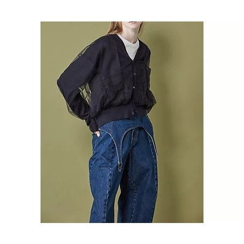 【チカ キサダ/CHIKA KISADA】のチュールカーディガン 人気、トレンドファッション・服の通販 founy(ファニー) 　ファッション　Fashion　レディースファッション　Fashion for Women　トップス・カットソー　Cut & Sew Tops　カーディガン・羽織り　Layered Style Cardigans　2025年　2025　2025-2026秋冬・A/W　Autumn/Winter 2025–26 AW25–26　カフス　Cuff Design　カーディガン　Cardigan, Knitwear　チュール　Tulip, Tulip Motif　フェミニン　Feminine, Girly　モダン　Modern, Contemporary　other-2|ID: prp329100004601514 ipo3291000000035443030