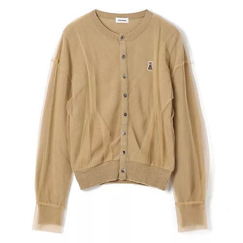 【チカ キサダ/CHIKA KISADA】のチュールカーディガン インテリア・キッズ・メンズ・レディースファッション・服の通販 founy(ファニー) 　ファッション　Fashion　レディースファッション　Fashion for Women　トップス・カットソー　Cut & Sew Tops　カーディガン・羽織り　Layered Style Cardigans　2025年　2025　2025-2026秋冬・A/W　Autumn/Winter 2025–26 AW25–26　カーディガン　Cardigan, Knitwear　チュール　Tulip, Tulip Motif　パッチ　Patch, Appliqué　ランダム　Random, Irregular　ヴィンテージ　Vintage Style　定番　Standard, Basic Item　猫　Cat, Kitty　Camel|ID: prp329100004601517 ipo3291000000032716134