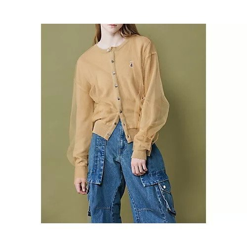 【チカ キサダ/CHIKA KISADA】のチュールカーディガン 人気、トレンドファッション・服の通販 founy(ファニー) 　ファッション　Fashion　レディースファッション　Fashion for Women　トップス・カットソー　Cut & Sew Tops　カーディガン・羽織り　Layered Style Cardigans　2025年　2025　2025-2026秋冬・A/W　Autumn/Winter 2025–26 AW25–26　カーディガン　Cardigan, Knitwear　チュール　Tulip, Tulip Motif　パッチ　Patch, Appliqué　ランダム　Random, Irregular　ヴィンテージ　Vintage Style　定番　Standard, Basic Item　猫　Cat, Kitty　other-3|ID: prp329100004601517 ipo3291000000034114639