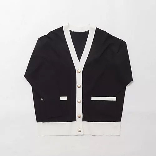 【ノーリーズソフィー/NOLLEY'S sophi】の《手洗い可能》マルチファンクション配色Vネックカーディガン インテリア・キッズ・メンズ・レディースファッション・服の通販 founy(ファニー) 　ファッション　Fashion　レディースファッション　Fashion for Women　トップス・カットソー　Cut & Sew Tops　カーディガン・羽織り　Layered Style Cardigans　Vネックトップス　V-Neck Tops / V-Cut Neckline Shirts　2025年　2025　2025-2026秋冬・A/W　Autumn/Winter 2025–26 AW25–26　カーディガン　Cardigan, Knitwear　メタル　Metal, Metal Parts　ダークネイビー|ID: prp329100004601522 ipo3291000000032716164
