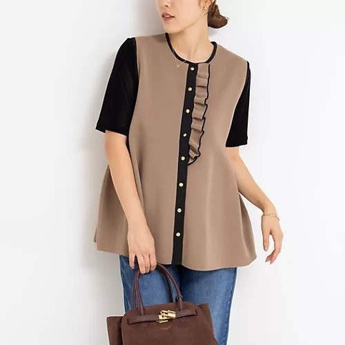 【ノーリーズ/NOLLEY'S】の【追加】《手洗い可能》フリル付きペプラムベスト インテリア・キッズ・メンズ・レディースファッション・服の通販 founy(ファニー) 　ファッション　Fashion　レディースファッション　Fashion for Women　アウター　Coat / Outerwear Collection　トップス・カットソー　Cut & Sew Tops　ベスト&ジレ / 重ね着スタイル　Vests & Gilets　2025年　2025　2025-2026秋冬・A/W　Autumn/Winter 2025–26 AW25–26　おすすめ　Recommended / Our Picks　インナー　Innerwear　オケージョン　Occasion Wear　シンプル　Simple, Minimal　セレモニー　Ceremony　デニム　Denim, Jeans Material　ノースリーブ　Sleeveless, No-Sleeve　フリル　Frill, Ruffle　ベスト　Vest, Waistcoat　ペプラム　Peplum, Flared Hem　夏　Summer　春　Spring　ブラウン系その他3|ID: prp329100004601532 ipo3291000000032716224