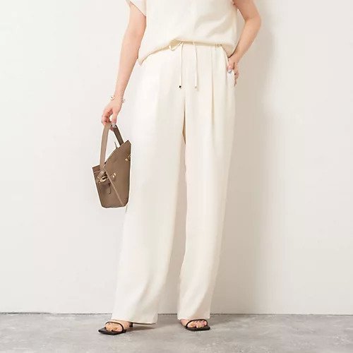 【ノーリーズソフィー/NOLLEY'S sophi】の《セットアップ対応》ウォッシャブルダブルクロスサテンイージーワイドパンツ インテリア・キッズ・メンズ・レディースファッション・服の通販 founy(ファニー) 　ファッション　Fashion　レディースファッション　Fashion for Women　セットアップ　Matching Sets　レディースパンツ・ボトムス　Pants & Trousers / Bottoms　2025年　2025　2025-2026秋冬・A/W　Autumn/Winter 2025–26 AW25–26　セットアップ　Set-Up, Coordinated Outfit　キナリ|ID: prp329100004601569 ipo3291000000032716437