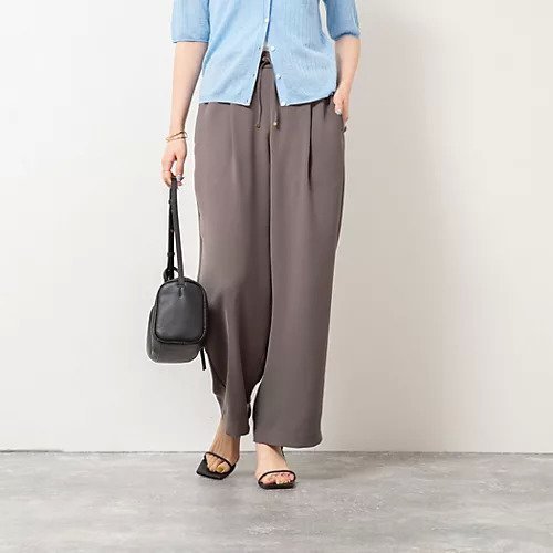 【ノーリーズソフィー/NOLLEY'S sophi】の《セットアップ対応》ウォッシャブルダブルクロスサテンイージーワイドパンツ インテリア・キッズ・メンズ・レディースファッション・服の通販 founy(ファニー) 　ファッション　Fashion　レディースファッション　Fashion for Women　セットアップ　Matching Sets　レディースパンツ・ボトムス　Pants & Trousers / Bottoms　2025年　2025　2025-2026秋冬・A/W　Autumn/Winter 2025–26 AW25–26　セットアップ　Set-Up, Coordinated Outfit　ブラウン|ID: prp329100004601569 ipo3291000000032716439