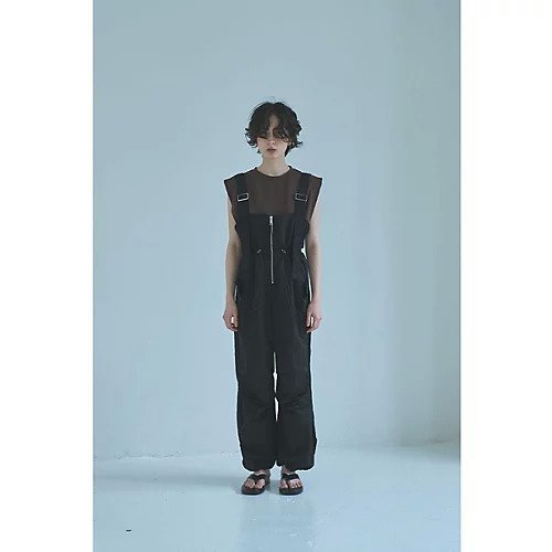 【マージュール/marjour】のNYLON ZIP SALOPETTE 人気、トレンドファッション・服の通販 founy(ファニー) 　ファッション　Fashion　レディースファッション　Fashion for Women　ワンピース　Dresses　サロペット&オールインワン　Dungarees & Jumpsuit Styles　アウトドア　Outdoor Clothing　サロペット　Overalls, Salopette　シャーリング　Shirring, Ruched　ジップ　Zip, Zipper　ストレッチ　Stretch, Stretchy Fabric　スポーティ　Sporty, Casual Athletic　タンク　Tank Top, Sleeveless Top　パターン　Pattern, Design Print　ポケット　Pocket, Pocket Detail　メンズ　Men's, Menswear　冬　Winter / This Winter　夏　Summer　エレガント 上品　Elegant　other-2|ID: prp329100004601587 ipo3291000000032716520