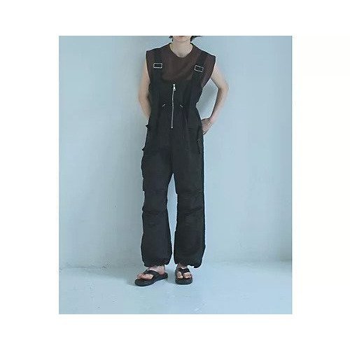 【マージュール/marjour】のNYLON ZIP SALOPETTE 人気、トレンドファッション・服の通販 founy(ファニー) 　ファッション　Fashion　レディースファッション　Fashion for Women　ワンピース　Dresses　サロペット&オールインワン　Dungarees & Jumpsuit Styles　アウトドア　Outdoor Clothing　サロペット　Overalls, Salopette　シャーリング　Shirring, Ruched　ジップ　Zip, Zipper　ストレッチ　Stretch, Stretchy Fabric　スポーティ　Sporty, Casual Athletic　タンク　Tank Top, Sleeveless Top　パターン　Pattern, Design Print　ポケット　Pocket, Pocket Detail　メンズ　Men's, Menswear　冬　Winter / This Winter　夏　Summer　エレガント 上品　Elegant　other-3|ID: prp329100004601587 ipo3291000000032716522