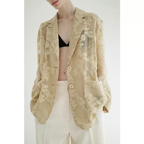 【クラネ/CLANE】のFLOWER SHEER JACQUARD JACKET 人気、トレンドファッション・服の通販 founy(ファニー) 　ファッション　Fashion　レディースファッション　Fashion for Women　アウター　Coat / Outerwear Collection　レディースジャケット・軽アウター　Jackets　2025年　2025　2025-2026秋冬・A/W　Autumn/Winter 2025–26 AW25–26　オケージョン　Occasion Wear　シンプル　Simple, Minimal　ジャケット　Jacket, Outerwear　デニム　Denim, Jeans Material　レース　Lace, Lace Fabric　other-2|ID: prp329100004601660 ipo3291000000034367222