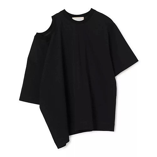 【リトコフスカヤ/LITKOVSKA】のDUAL-NECK REVERSIBLE T-SHIRT インテリア・キッズ・メンズ・レディースファッション・服の通販 founy(ファニー) 　ファッション　Fashion　レディースファッション　Fashion for Women　トップス・カットソー　Cut & Sew Tops　シャツ・ブラウス・オフィスカジュアル　Elegant Blouses & Button-Ups　ロングTシャツ・Tシャツ　Longline T-Shirts & Tees　2025年　2025　2025-2026秋冬・A/W　Autumn/Winter 2025–26 AW25–26　アシンメトリー　Asymmetrical Style　シンプル　Simple, Minimal　BLACK|ID: prp329100004601758 ipo3291000000032757117