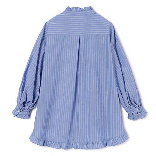 【ペールジュート/Pale Jute】のLong tail shirt 人気、トレンドファッション・服の通販 founy(ファニー) 　ファッション　Fashion　レディースファッション　Fashion for Women　トップス・カットソー　Cut & Sew Tops　シャツ・ブラウス・オフィスカジュアル　Elegant Blouses & Button-Ups　ストライプ　Stripe, Striped Pattern　フリル　Frill, Ruffle　洗える　Machine Washable　other-2|ID: prp329100004601764 ipo3291000000032718016