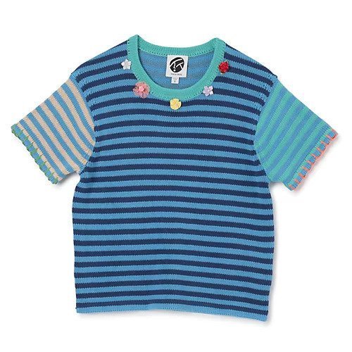 【ヤンヤン/YANYAN】のCOTTON STRIPE TEE インテリア・キッズ・メンズ・レディースファッション・服の通販 founy(ファニー) https://founy.com/ ファッション Fashion レディースファッション Fashion for Women 2025年 2025 2025-2026秋冬・A/W Autumn/Winter 2025–26 AW25–26 サマー Summer, Summer Style パターン Pattern, Design Print フラワー Flower, Floral モチーフ Motif, Design Theme |ID: prp329100004601768 ipo3291000000032718043
