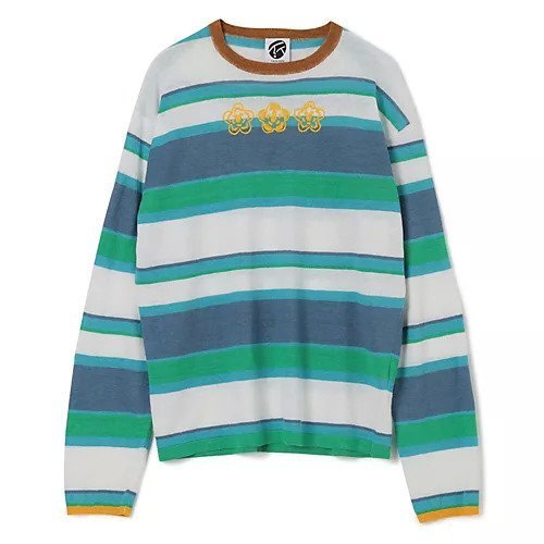 【ヤンヤン/YANYAN】のLINEN STRIPE LS PULLOVER インテリア・キッズ・メンズ・レディースファッション・服の通販 founy(ファニー) https://founy.com/ ファッション Fashion レディースファッション Fashion for Women トップス・カットソー Cut & Sew Tops カジュアルプルオーバー・ニットトップス Pullovers & Knit Tops / Casual Pullovers 2025年 2025 2025-2026秋冬・A/W Autumn/Winter 2025–26 AW25–26 フラワー Flower, Floral ボーダー Border, Stripe リネン Linen, Linen Fabric |ID: prp329100004601771 ipo3291000000035293043