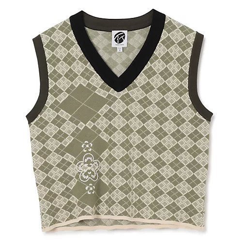 【ヤンヤン/YANYAN】のARGYLE OVERSIZED VEST インテリア・キッズ・メンズ・レディースファッション・服の通販 founy(ファニー) https://founy.com/ ファッション Fashion レディースファッション Fashion for Women アウター Coat / Outerwear Collection トップス・カットソー Cut & Sew Tops ベスト&ジレ / 重ね着スタイル Vests & Gilets 2025年 2025 2025-2026秋冬・A/W Autumn/Winter 2025–26 AW25–26 オリエンタル Oriental Pattern コンパクト Compact, Small Size |ID: prp329100004601775 ipo3291000000032718093